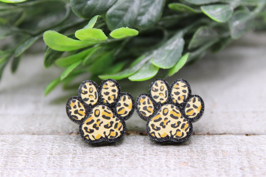 Leopard Paw Prints || Stud Earrings