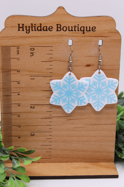 Light Blue Snowflake || Drop Earrings