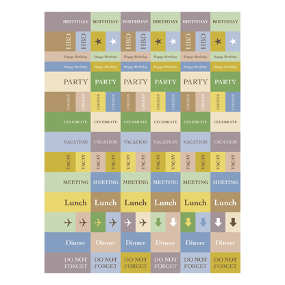 July 2024 - June 2025 Verde Fronds Medium Weekly Monthly Planner