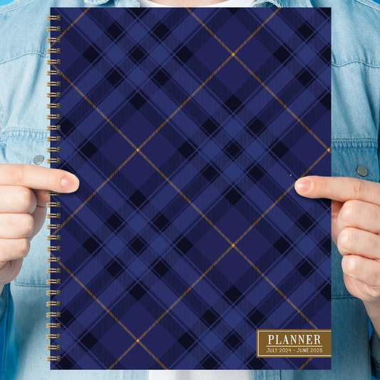 July 2024 - June 2025 Royal Tartan Large Weekly Monthly Planner