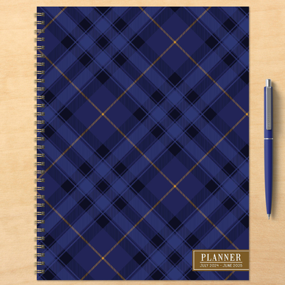 July 2024 - June 2025 Royal Tartan Large Weekly Monthly Planner