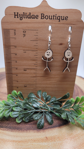 Middle Finger Stickman || Dangle Earrings