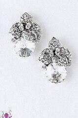 Crystal Flower in Clear Earrings