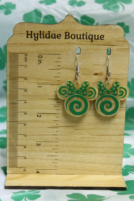 Green Swirl Dangle Earrings