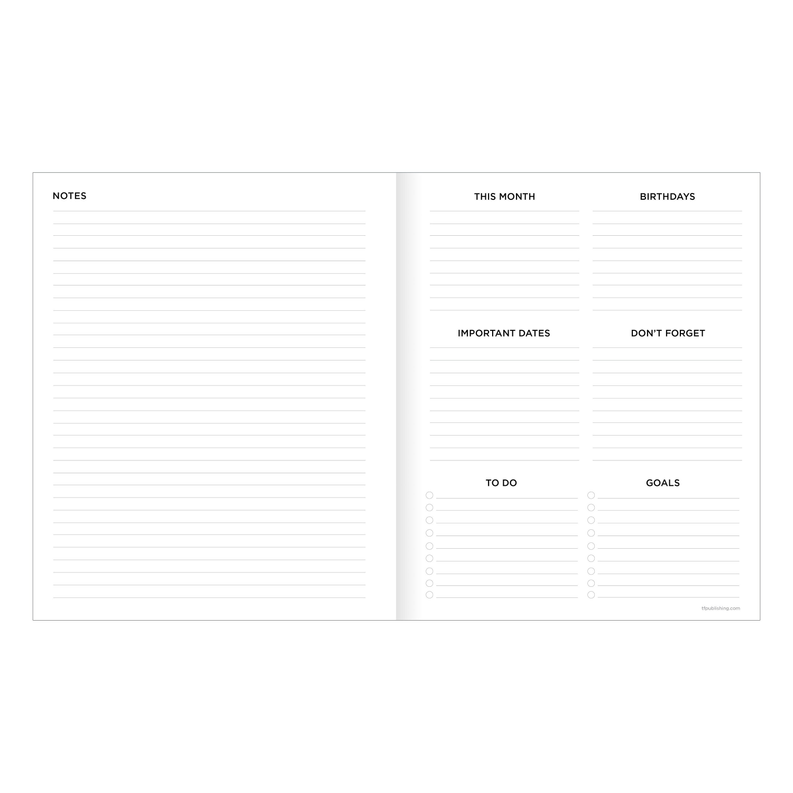 July 2024 - June 2025 Natural Foliage Medium Monthly Planner