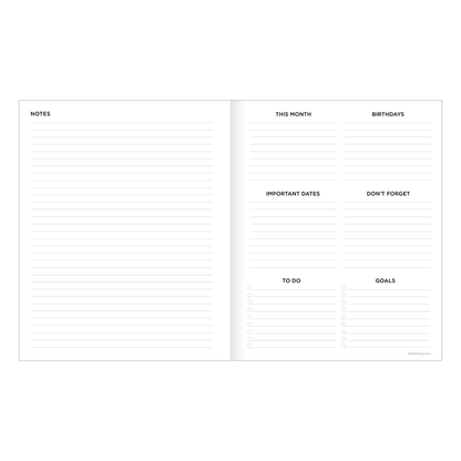 July 2024 - June 2025 Natural Foliage Medium Monthly Planner