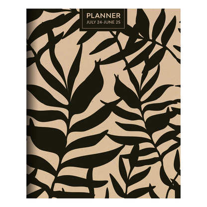 July 2024 - June 2025 Natural Foliage Medium Monthly Planner