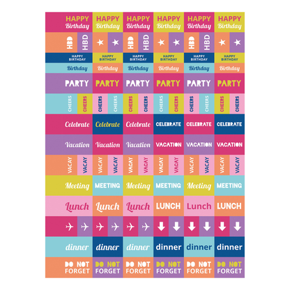 July 2024 - June 2025 Blue Sky Rainbows Medium Weekly Monthly Planner