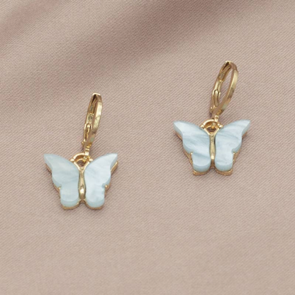 Hoop Earring- Handmade Earrings Vintage Butterfly Earrings