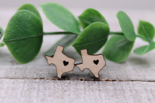 Texas Heart Stud Earrings - RTS