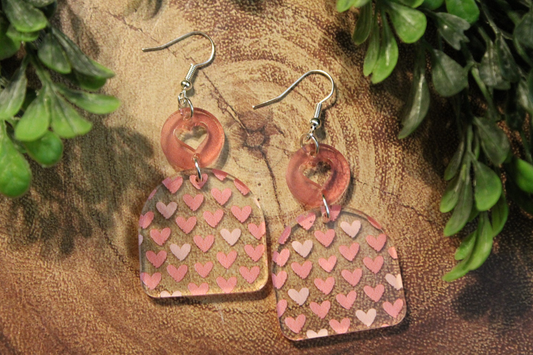 Pink Hearts Arch | Dangle Earrings