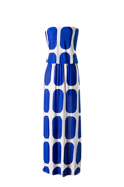 Blue Square Maxi Dress