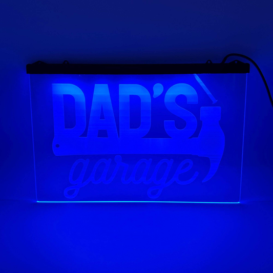 Color Changing LED Dad's Garage Hanging Sign