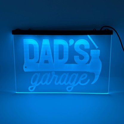 Color Changing LED Dad's Garage Hanging Sign