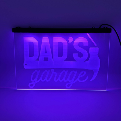 Color Changing LED Dad's Garage Hanging Sign