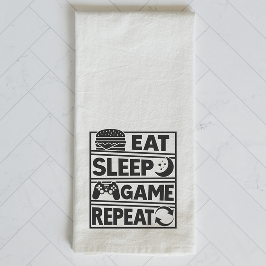 Eat, Sleep, Game, Repeat Kitchen Towel