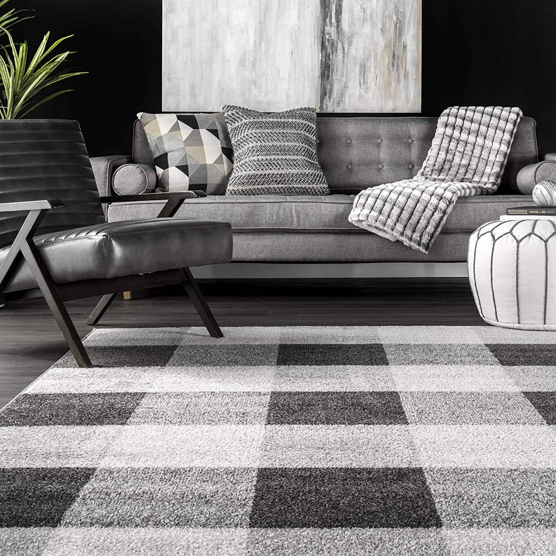 Square Buffalo Plaid Geometric Modern Rug