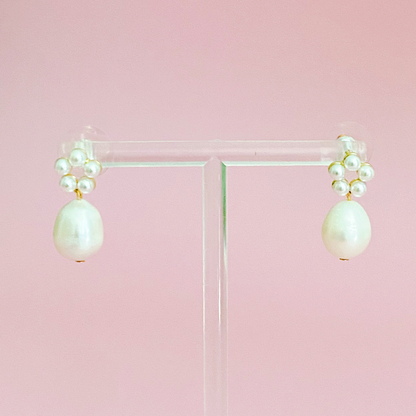 Blooming Freshwater Pearl Drop Earrings