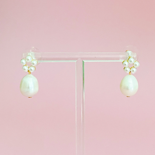 Blooming Freshwater Pearl Drop Earrings