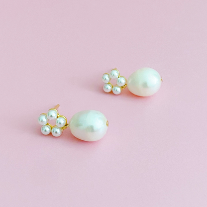 Blooming Freshwater Pearl Drop Earrings