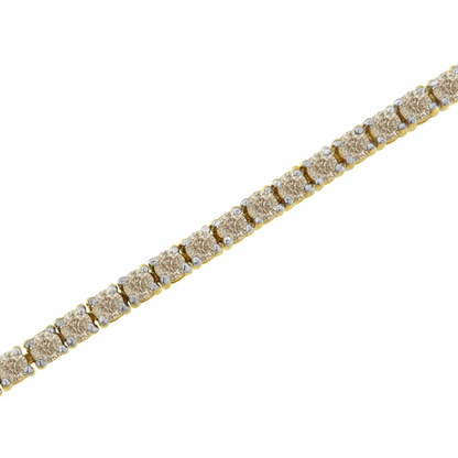 Yellow Plated Sterling Silver 5 Carat Total Diamond Weight Diamond Tennis Bracelet