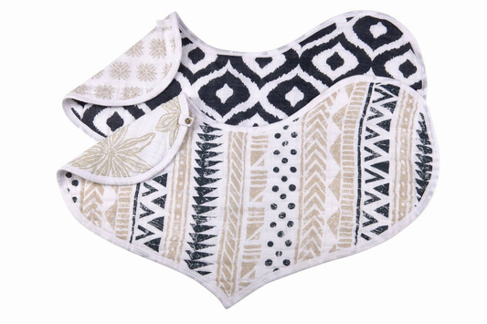 Boho Flower Heart Cotton Bibs