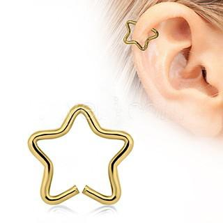 Gold Star Shaped Cartilage Earring