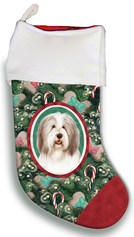 Bearded Collie Fawn/White - Best of Breed Christmas Stocking