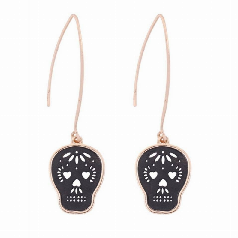 TWO TONE SUGAR SKULL EARRINGS