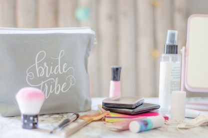 Bride/Bridesmaid Makeup Bag in Canvas