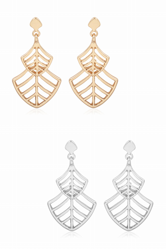 Leaf Filigree Drop dangle Earrings By DOBBI ( VARIETY OF COLORS AVAILABLE )