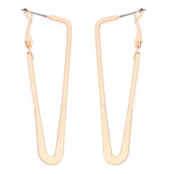 V HOOP WIRED LATCH EARRINGS