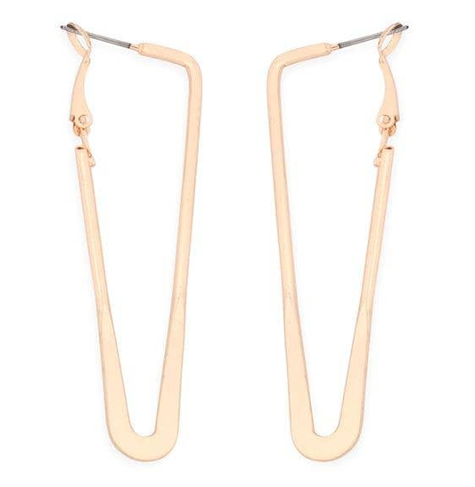 V HOOP WIRED LATCH EARRINGS