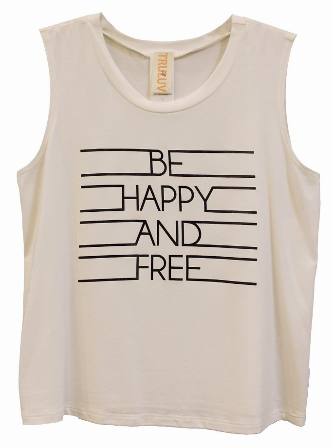 "Be Happy And Free" Muscle Tank