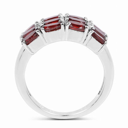 3.84 Carat Genuine  Garnet .925 Sterling Silver Ring