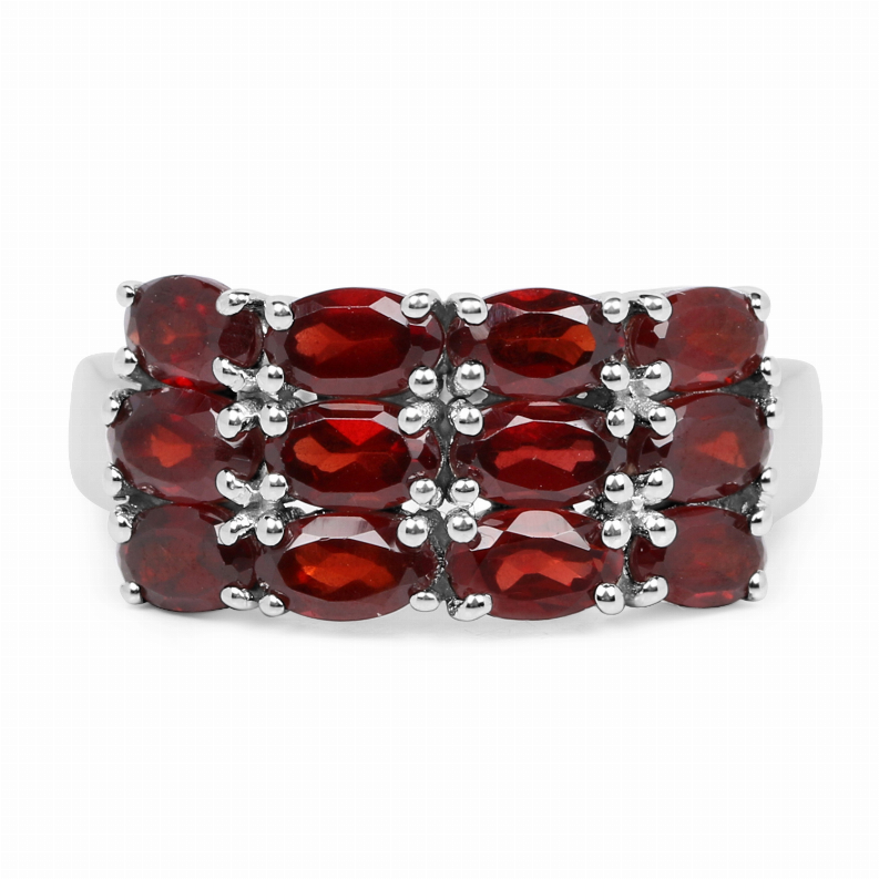 3.84 Carat Genuine  Garnet .925 Sterling Silver Ring