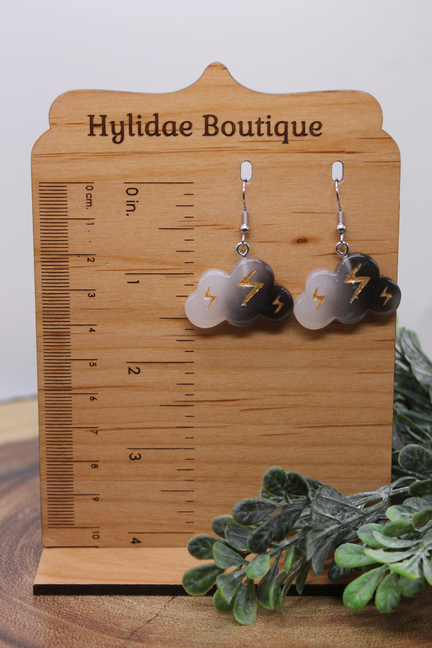 Thunderstorm Clouds || Acrylic Dangle Earrings || Hypoallergenic