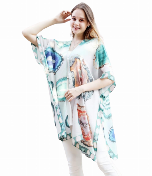 Aqua Crystal Stone Kimono