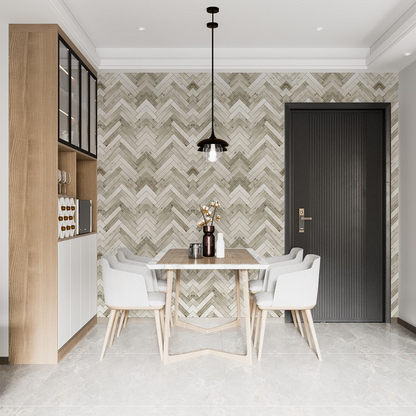 Woodland ' Herringbone Peel & Stick Wallpaper