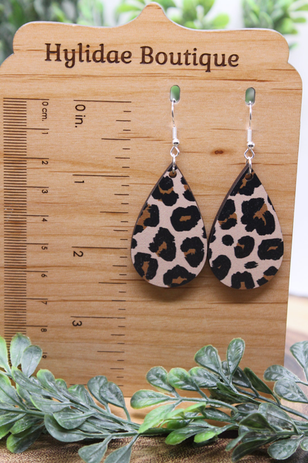 Leopard Teardrop || Dangle Earrings || Hypoallergenic