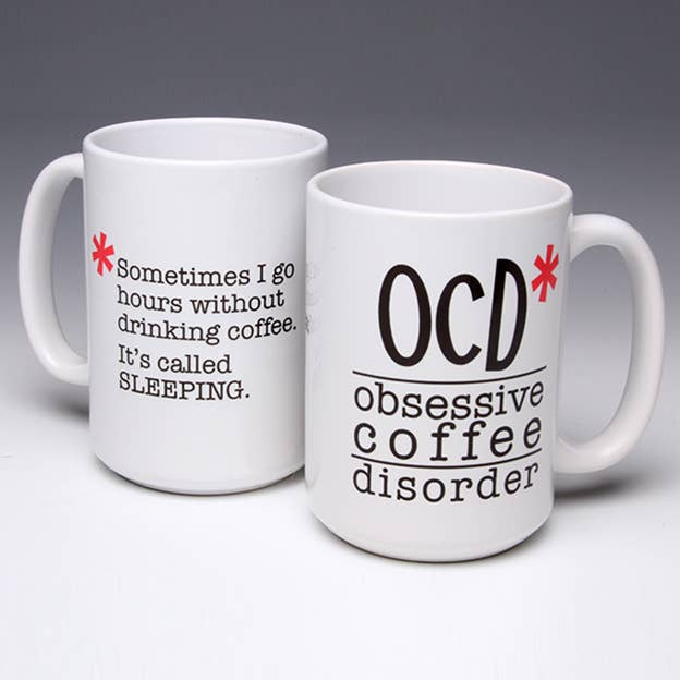 Whimsical OCD* (Obsessive Coffee Disorder) Mug