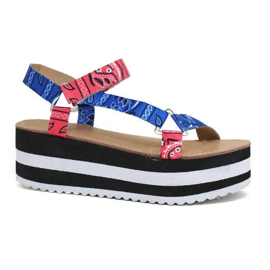 ZOEY-15 Women's Multi Color Wedge Platform Sandal