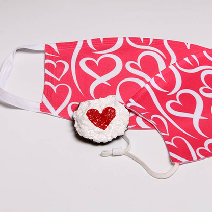 Red Hearts FLAT Face Mask