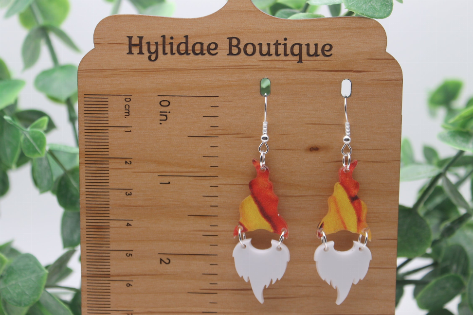 Fall Gnome || Acrylic Dangle Earrings || Hypoallergenic