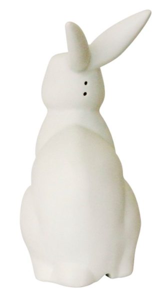 Simple Designs Porcelain Bunny Rabbit Shaped Animal Light Table Lamp