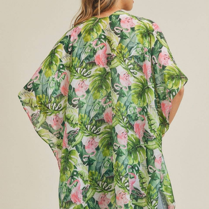 TROPICAL FLAMINGO KIMONO