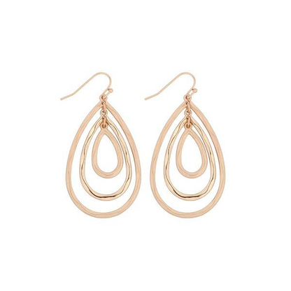 Teardrop Grain Link Two Tone Earrings