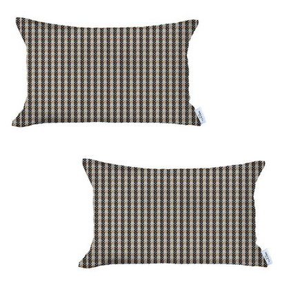 Boho-Chic Houndstooth Jacquard Throw Pillow