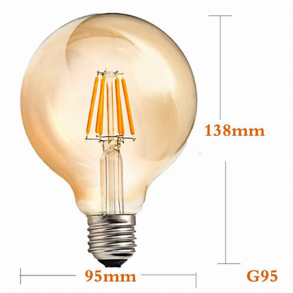 G95 E27 8W Vintage LED Light Bulb