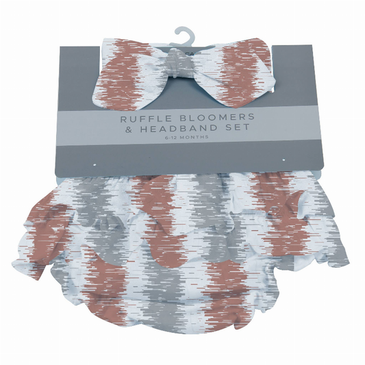 Western Stripe Ruffle Bloomers and Headband Set